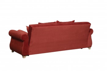 Диван-кровать "Порто" (микровелюр Гавайи бордо/италия/крем) в Барышево - baryshevo.mebel54.com | фото