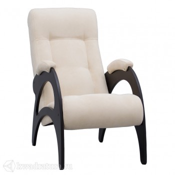 Кресло для отдыха Неаполь Модель 9 без лозы (Венге-эмаль/Ткань Ваниль Verona Vanilla) в Барышево - baryshevo.mebel54.com | фото