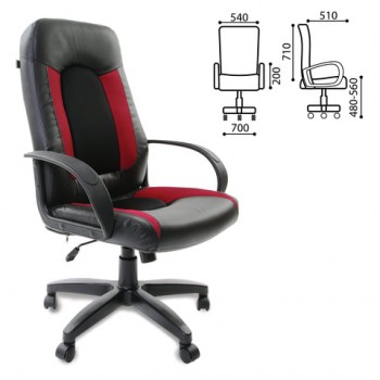 Кресло офисное BRABIX Strike EX-525 (черно-красный) в Барышево - baryshevo.mebel54.com | фото