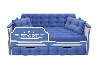 Кровать 160 серии Спорт 2 ящика 85 Синий (подушки) в Барышево - baryshevo.mebel54.com | фото