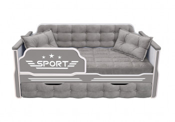 Кровать 170 серии Спорт 1 ящик 45 Серый (подушки) в Барышево - baryshevo.mebel54.com | фото