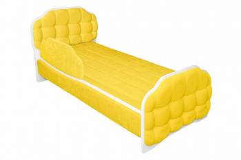 Кровать 180 Атлет 74 жёлтый (мягкий бортик) в Барышево - baryshevo.mebel54.com | фото