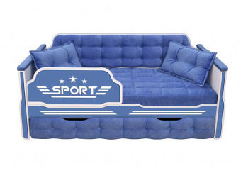 Кровать 180 серии Спорт 1 ящик 85 Синий (подушки) в Барышево - baryshevo.mebel54.com | фото
