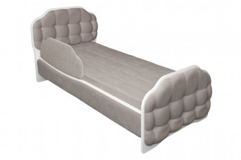 Кровать 190 Атлет Lux 96 Серый (мягкий бортик) в Барышево - baryshevo.mebel54.com | фото