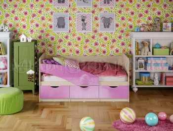 Кровать Бабочки 1,6м (Сиреневый металлик) в Барышево - baryshevo.mebel54.com | фото