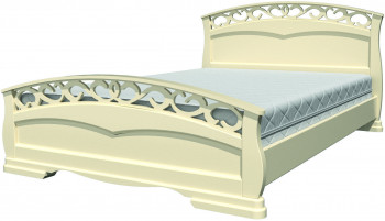 Кровать Грация-1 из массива сосны 1600*2000 Слоновая кость в Барышево - baryshevo.mebel54.com | фото