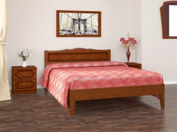 Кровать Карина-7 из массива сосны 1200*2000 Орех в Барышево - baryshevo.mebel54.com | фото