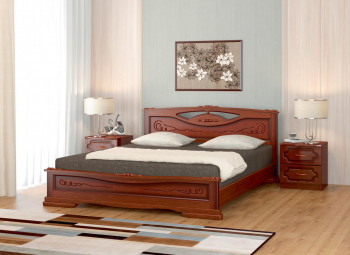 Кровать Карина-7 из массива сосны 1400*2000 Орех в Барышево - baryshevo.mebel54.com | фото