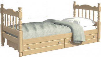 Кровать одинарная Аленка из массива сосны 800*1890 Сосна в Барышево - baryshevo.mebel54.com | фото