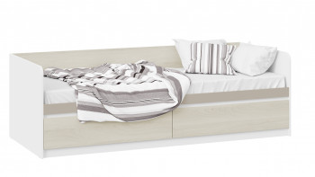 Кровать «Сканди» с 2 ящиками Дуб Гарден/Белый/Глиняный серый в Барышево - baryshevo.mebel54.com | фото