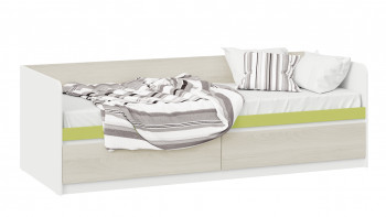 Кровать «Сканди» с 2 ящиками Дуб Гарден/Белый/Зеленый в Барышево - baryshevo.mebel54.com | фото