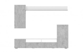 Мебель для гостиной МГС 4 (Белый/Цемент светлый) в Барышево - baryshevo.mebel54.com | фото