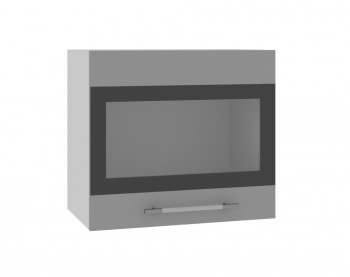 Ройс ВПГСФ 500 Шкаф верхний горизонтальный со стеклом с фотопечатью высокий (Графит софт/корпус Серый) в Барышево - baryshevo.mebel54.com | фото