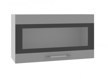 Ройс ВПГСФ 800 Шкаф верхний горизонтальный со стеклом с фотопечатью высокий (Графит софт/корпус Серый) в Барышево - baryshevo.mebel54.com | фото