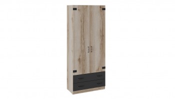 Шкаф для одежды комбинированный «Окланд» (Фон Черный/Дуб Делано) в Барышево - baryshevo.mebel54.com | фото