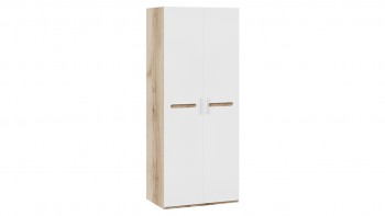 Шкаф для одежды с 2-мя дверями «Фьюжн» Дуб Делано/Белый глянец в Барышево - baryshevo.mebel54.com | фото