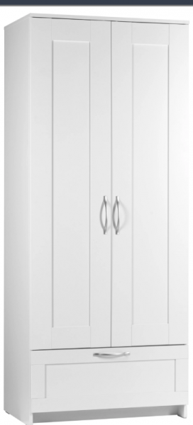 Шкаф двухдверный Сириус с 1 ящиком белый в Барышево - baryshevo.mebel54.com | фото