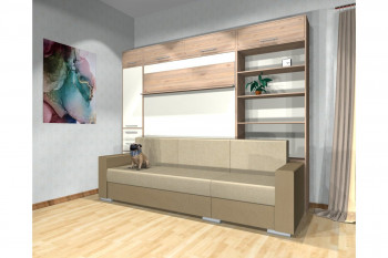 Шкаф-кровать с диваном Каролина в Барышево - baryshevo.mebel54.com | фото