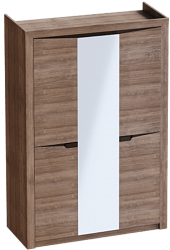 Шкаф трехдверный Соренто Дуб стирлинг/Кофе структурный матовый в Барышево - baryshevo.mebel54.com | фото